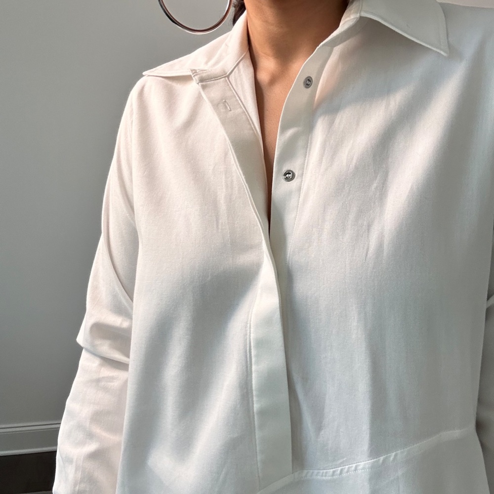 Marques Almeida White Shirt Dress with Hankerchief Hemline - Picture 4 of 16